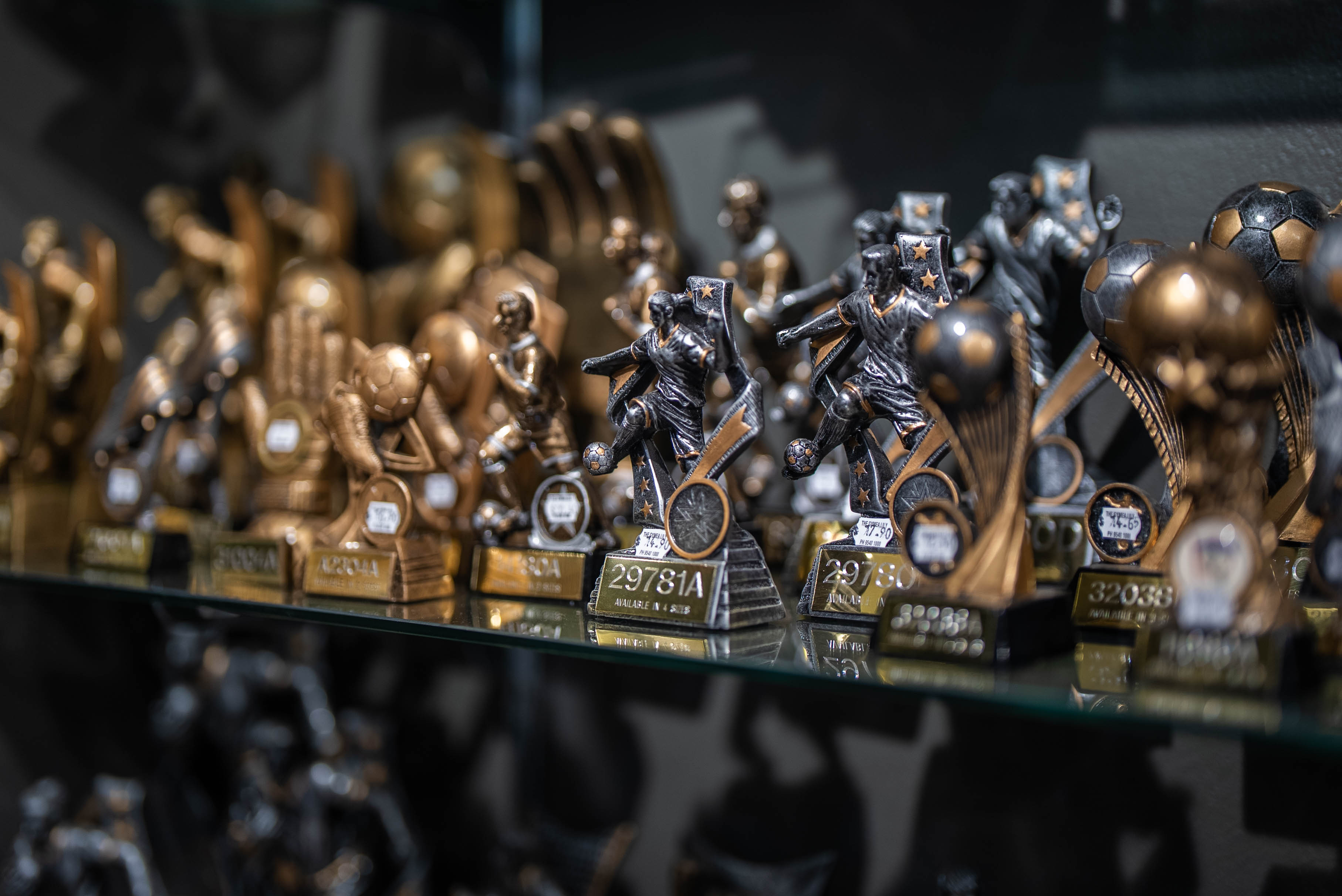 Trophy and award display at SportsGift Trophies